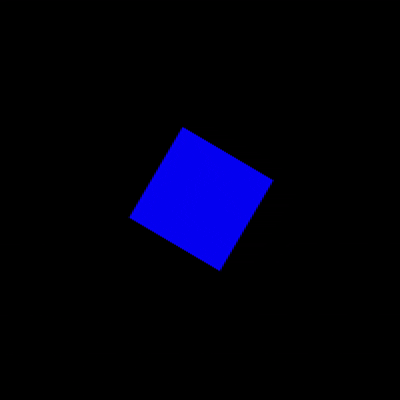 A rotating cube controlled by sound, with volume affecting its rotation speed or angle.