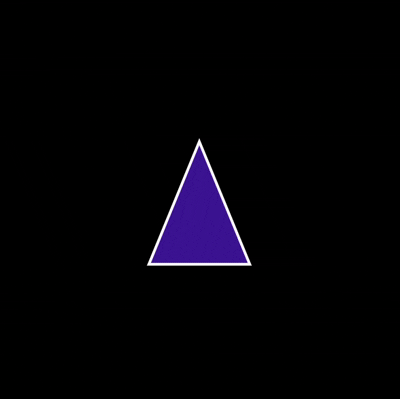 A rotating purple triangle, possibly with its angle or size controlled by sound.